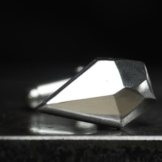 Hand Carved Silver 'Crystal' Cufflinks