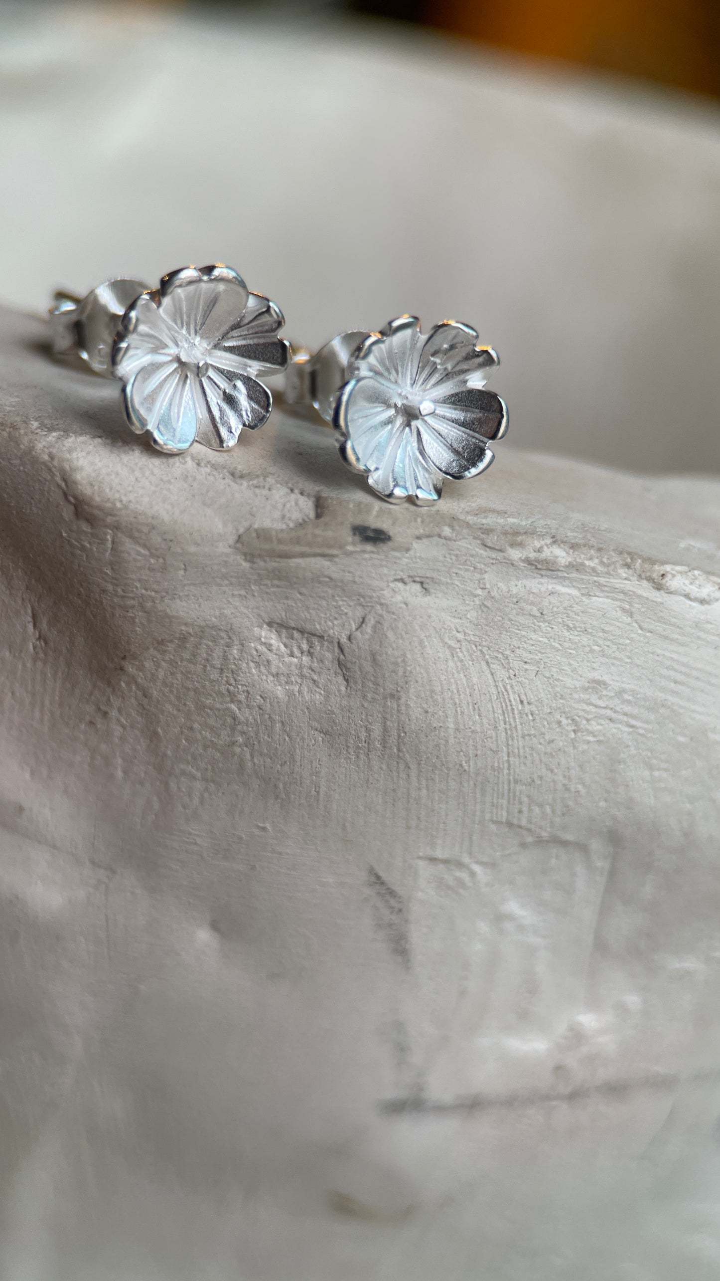 Sterling Silver Sakura Studs