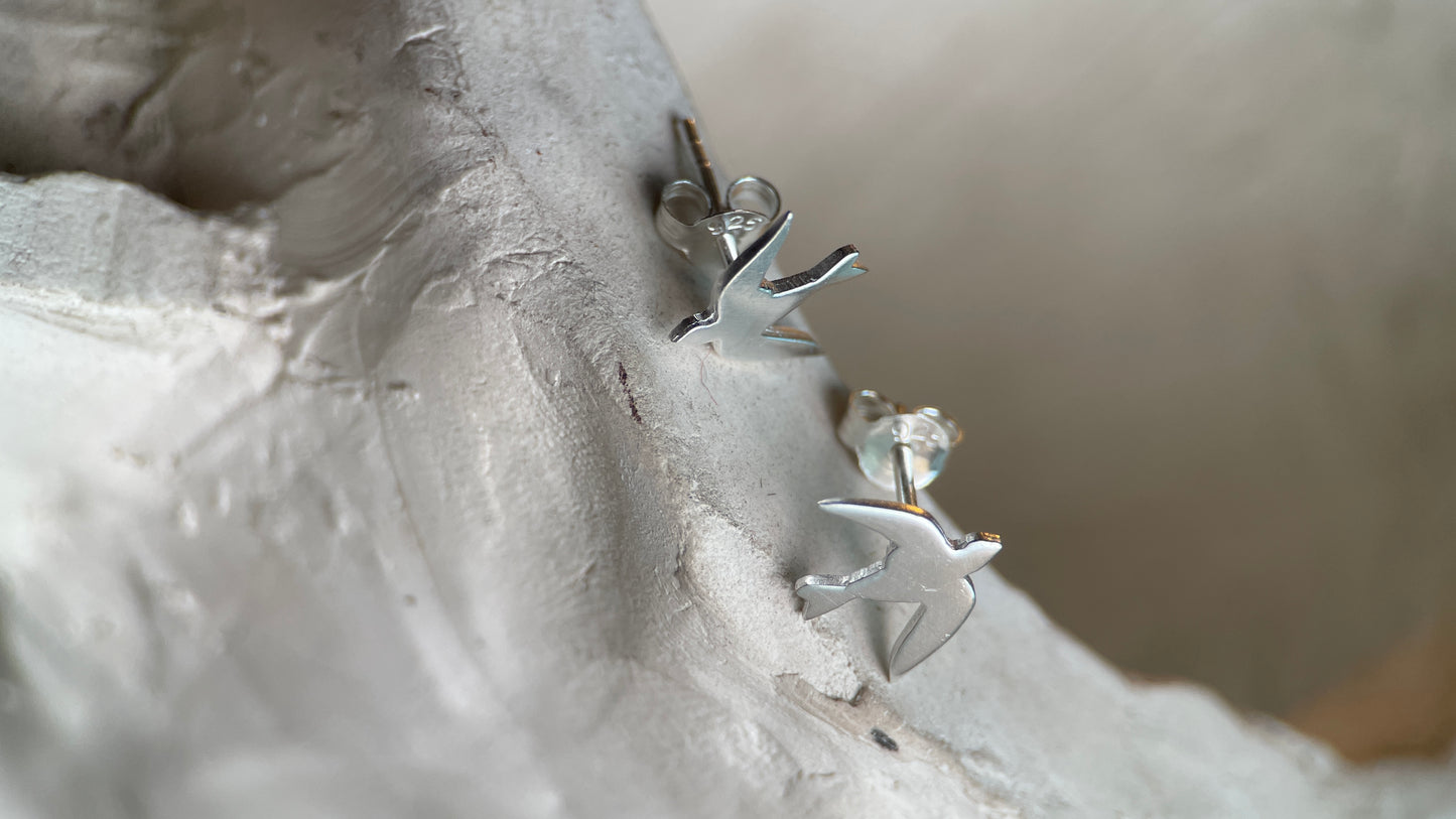 Sterling Silver Swallow Studs