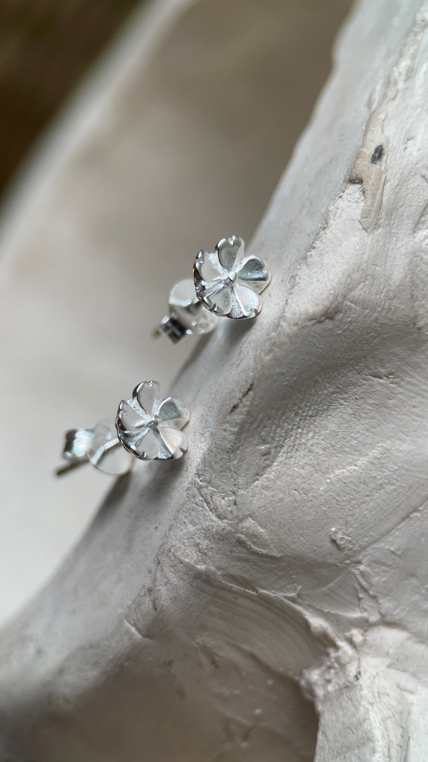 Sterling Silver Sakura Petite Studs