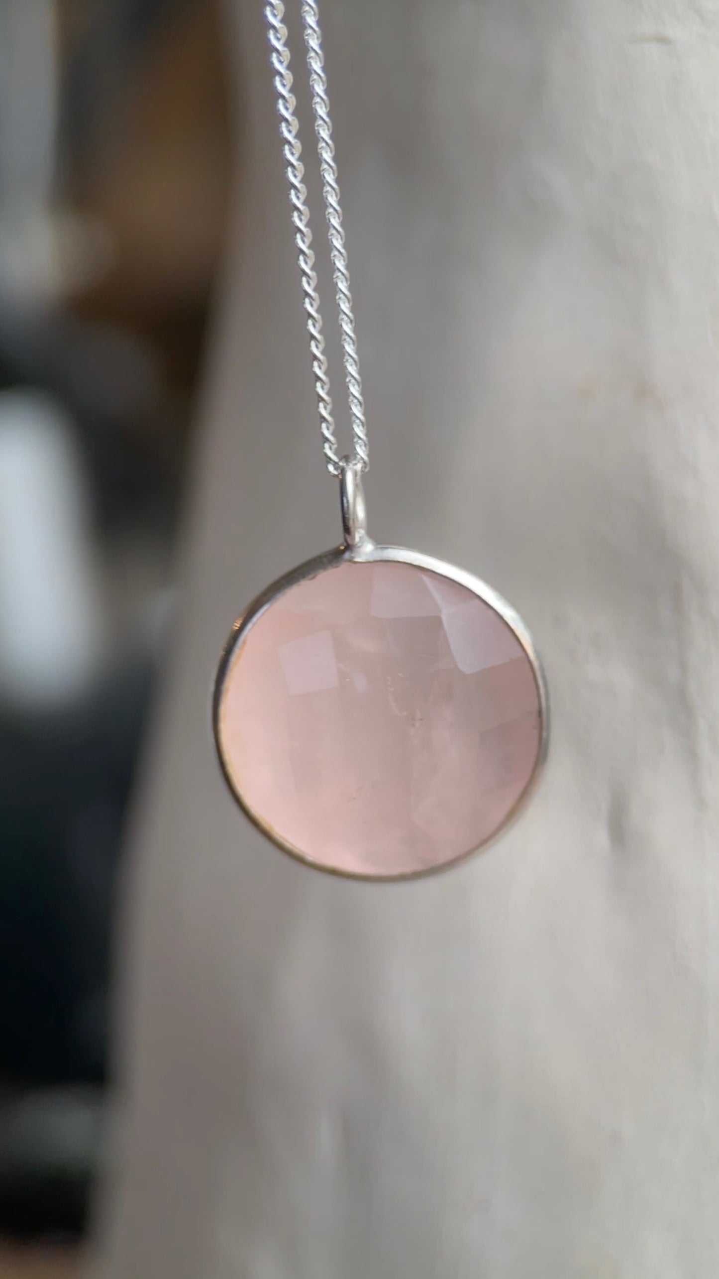 Little Moon Pendant - Rose Quartz, Moonstone, Aqua