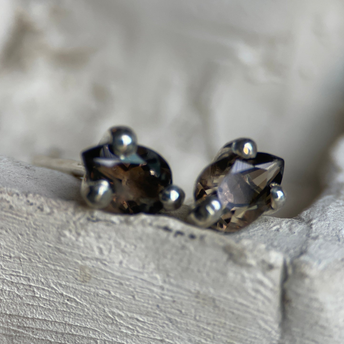 Padme Stud Smokey Quartz