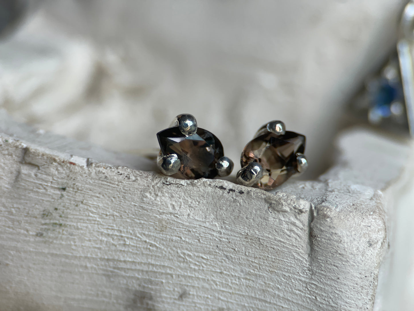 Padme Stud Smokey Quartz