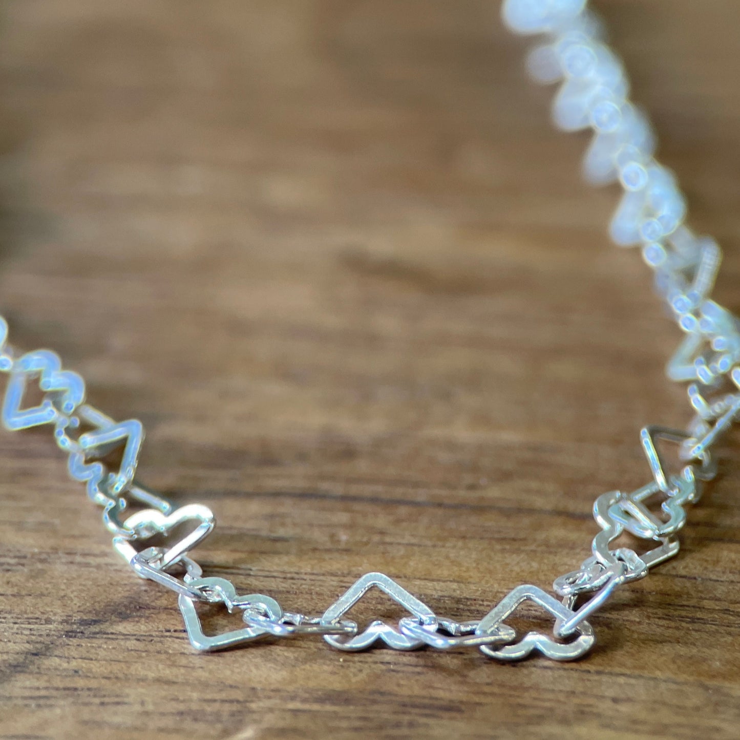 Chain of Hearts Sterling Silver Necklace