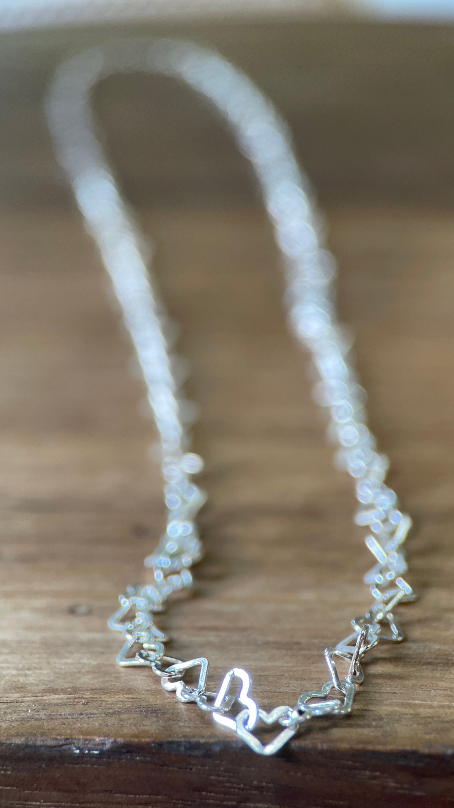 Chain of Hearts Sterling Silver Necklace