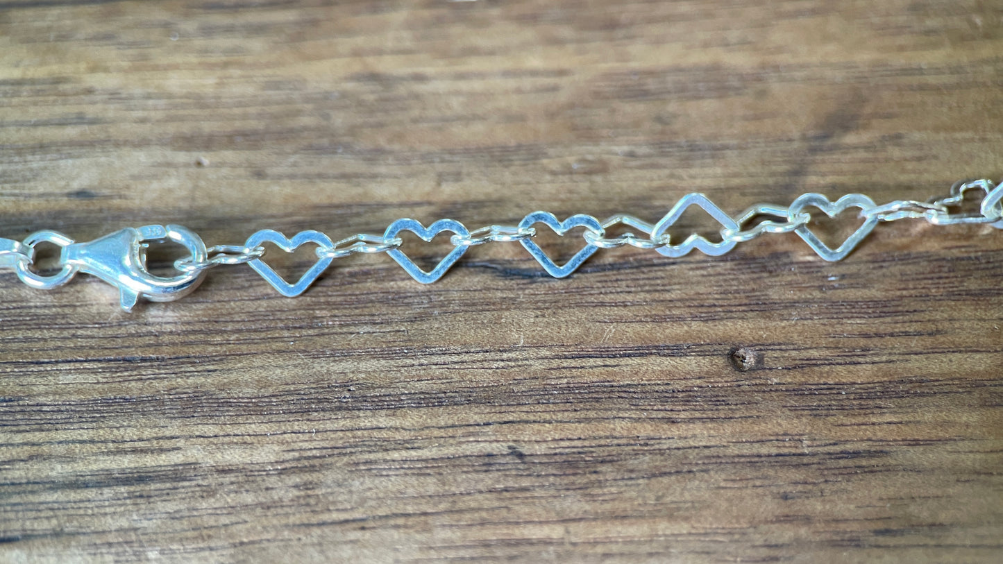 Chain of Hearts Sterling Silver Necklace