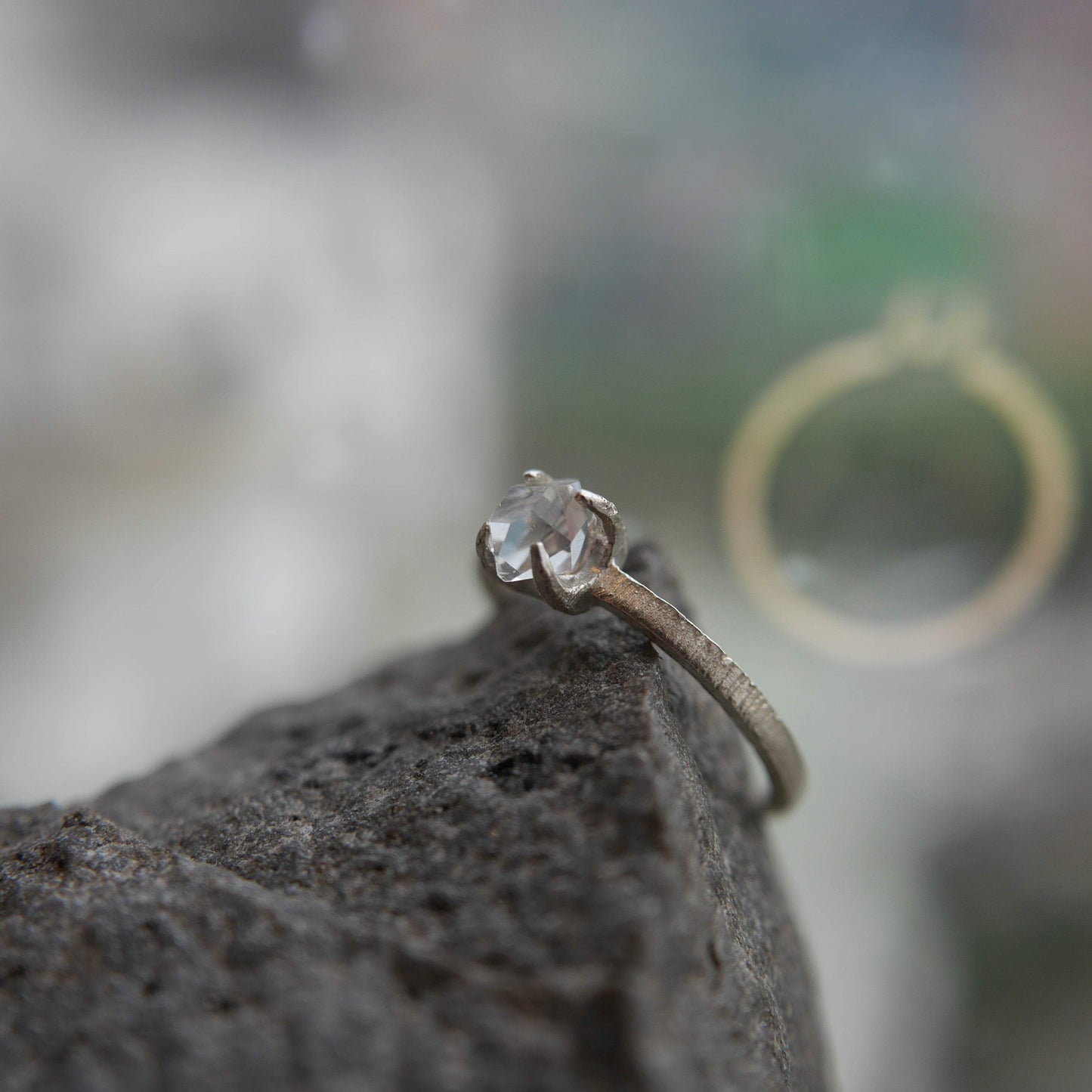 Petite Herkimer Diamond Ring