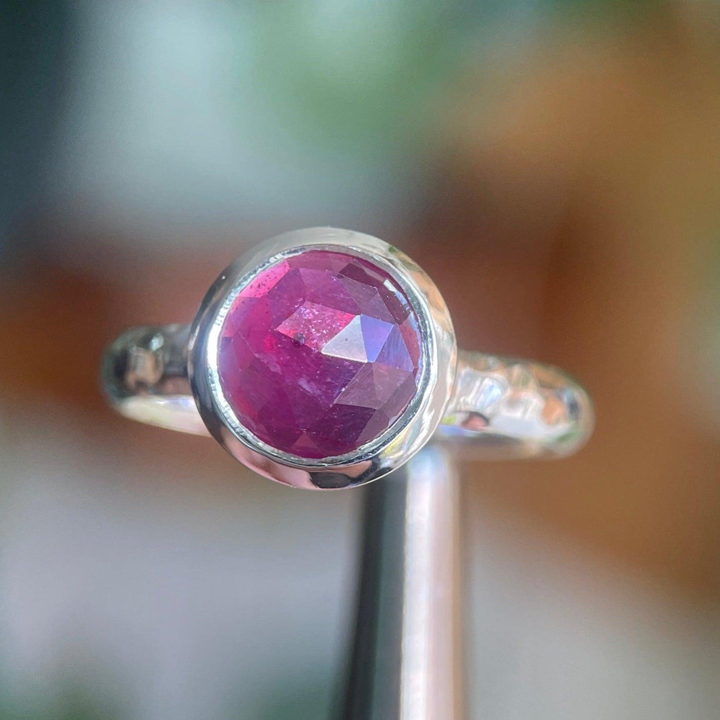 Rose Cut Ruby Ring