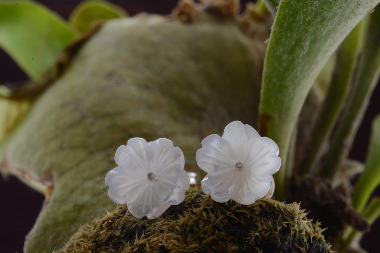 Mother of Pearl Sakura Studs