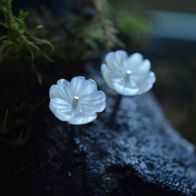 Mother of Pearl Sakura Studs