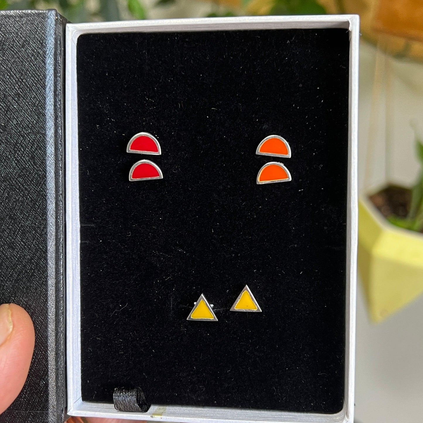 Sterling Silver Colour Pop Earring Set