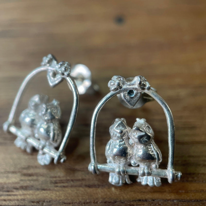 Sterling Silver Bird Studs