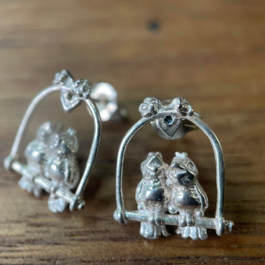 Sterling Silver Bird Studs
