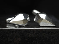 Hand Carved Silver 'Crystal' Cufflinks