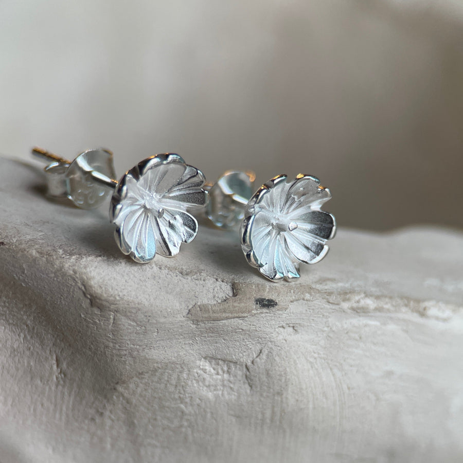 Sterling Silver Sakura Studs