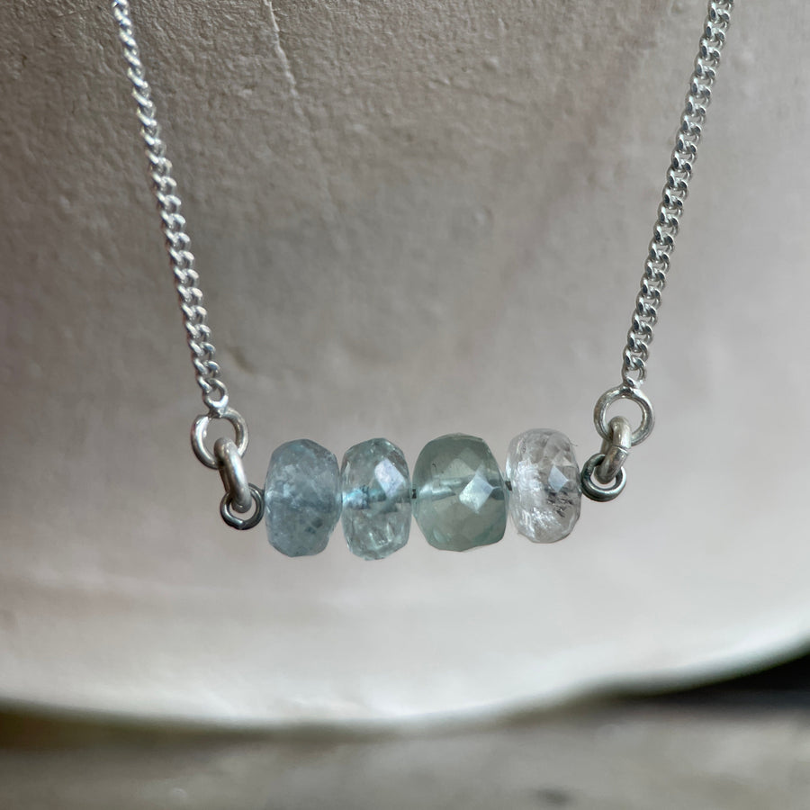 Aquamarine Bar Necklace