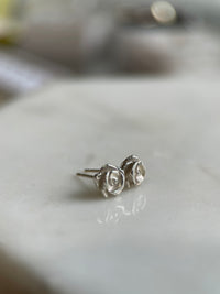 Silver Rose Studs