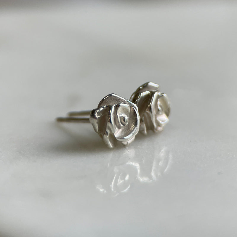 Silver Rose Studs