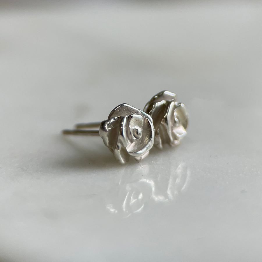 Silver Rose Studs