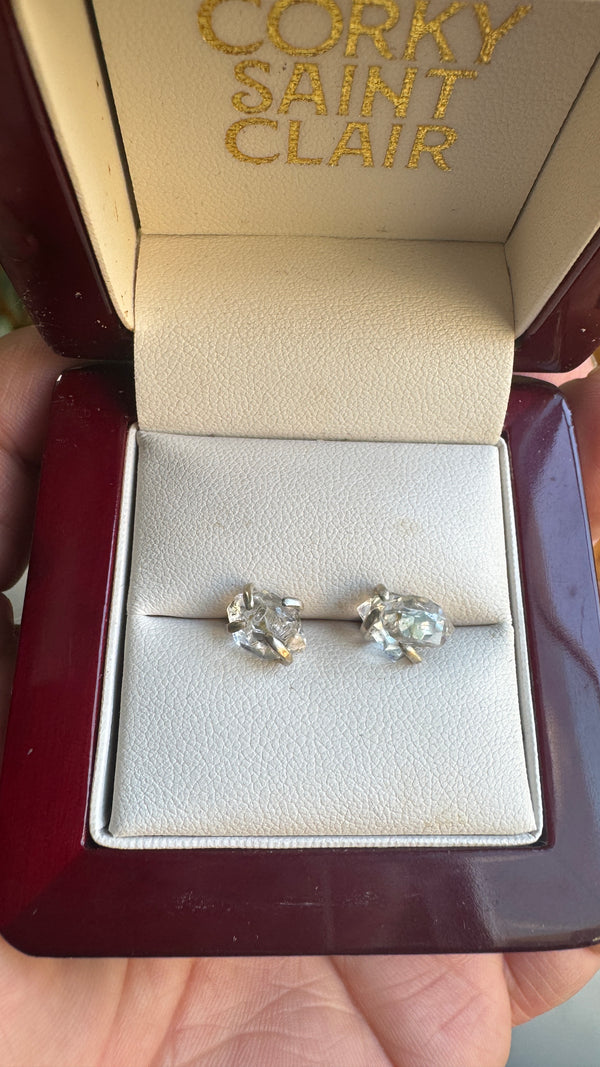 Herkimer Double Crystal Studs