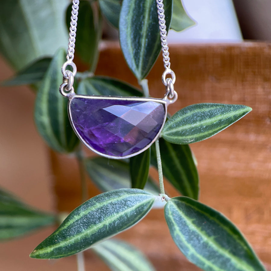 Half moon Pendant - Amethyst