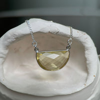 Half moon Citrine Quartz pendant