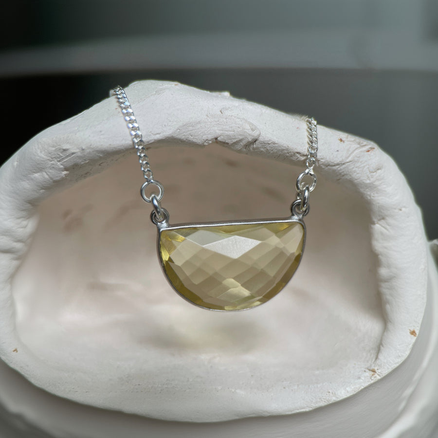 Half moon Citrine Quartz pendant