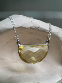 Half moon Citrine Quartz pendant