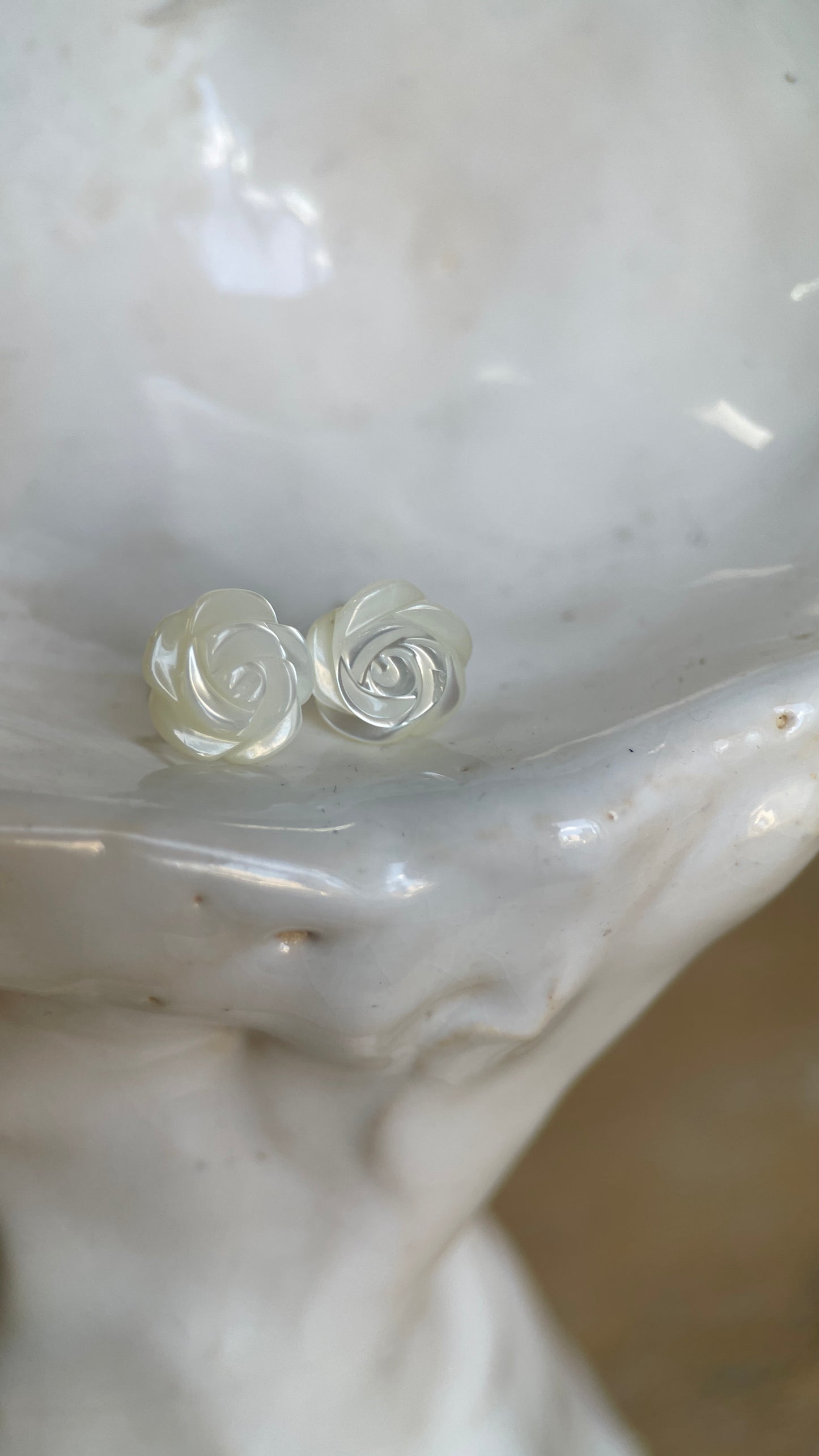 Mother of Pearl Rose Studs