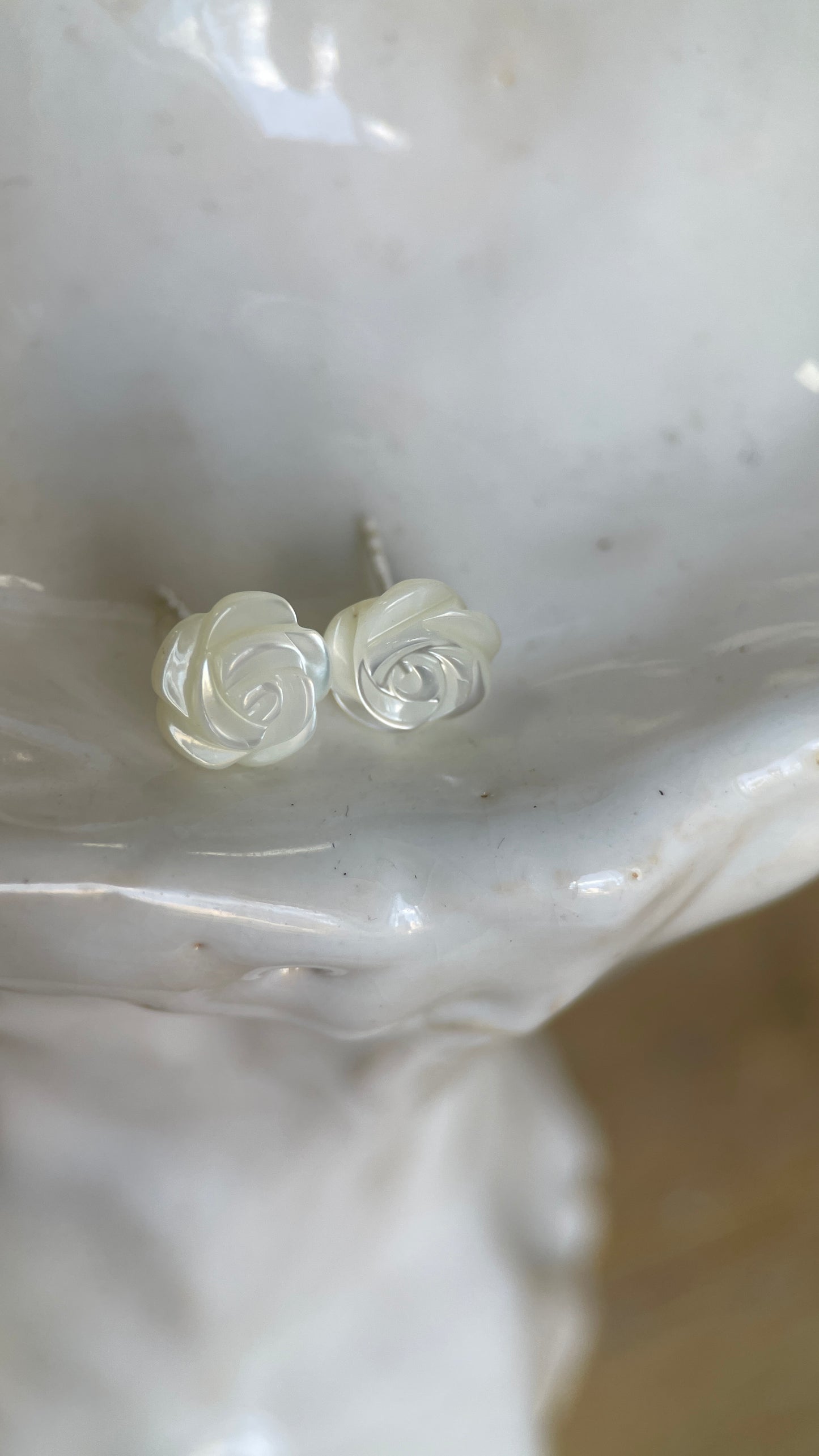 Mother of Pearl Rose Studs