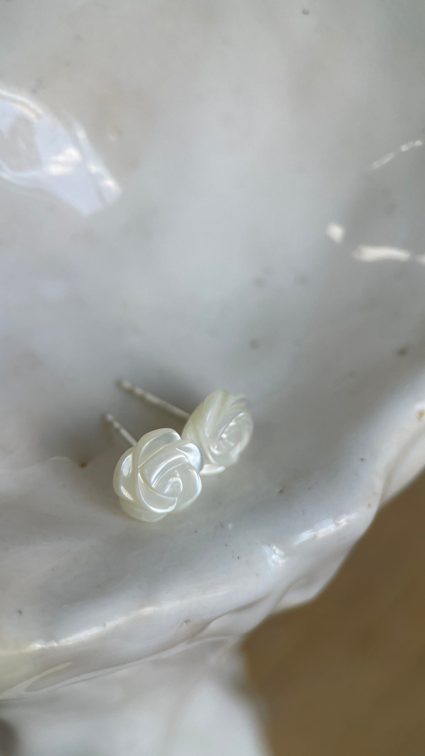 Mother of Pearl Rose Studs