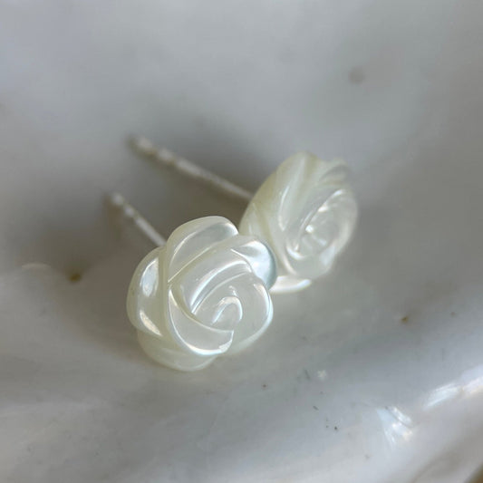 Mother of Pearl Rose Studs