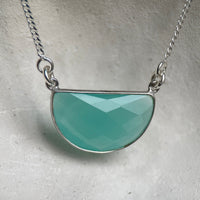 Aqua Calcedony Half Moon