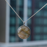 Little Moon Pendant - Rose Quartz, Moonstone, Aqua