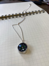 Sterling Silver Compass Necklace