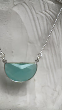 Aqua Calcedony Half Moon